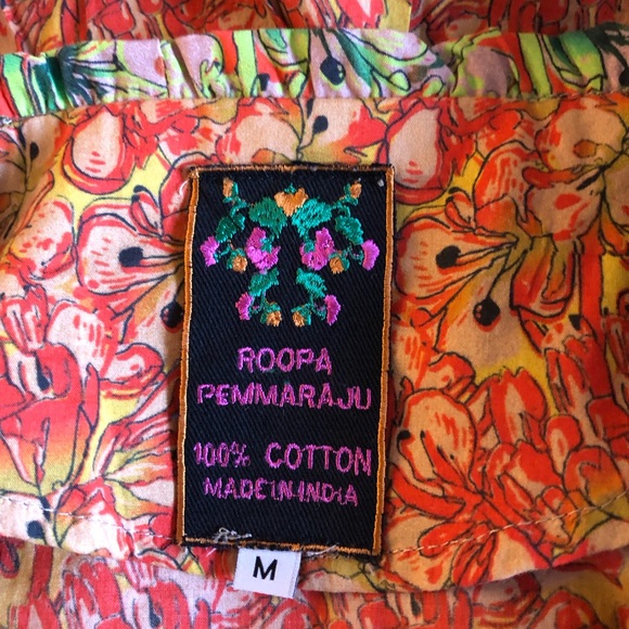 Roopa Pemmaraju Vivi Floral Patchwork Peplum Peasant Blouse Anthropologie Medium - Picture 13 of 15